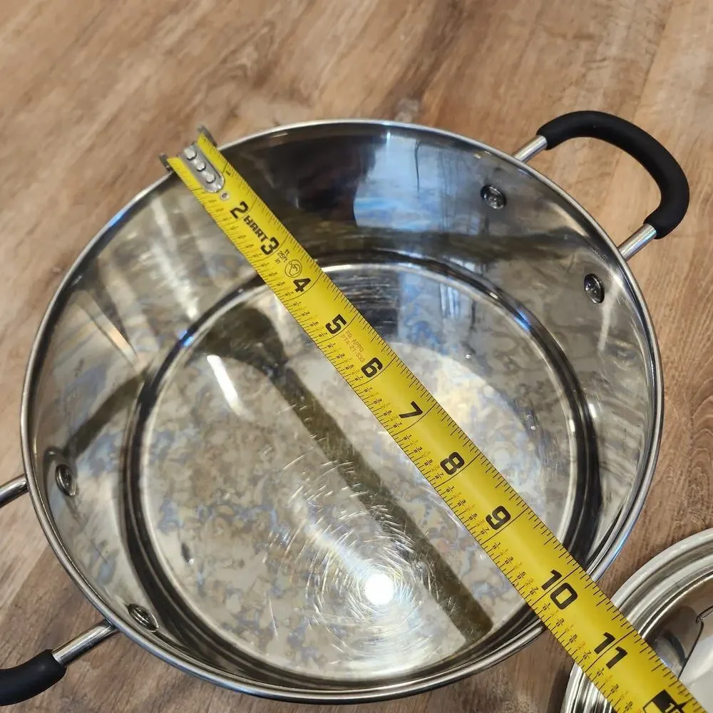 Wearever Stainless Steel 5qt Pot Pan Dual Handle Silicone Coated W/Lid